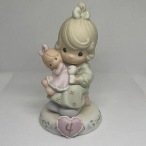 Vintage 1994 Precious Moments Growing in Grace Age 4 Birthday Girl Blonde